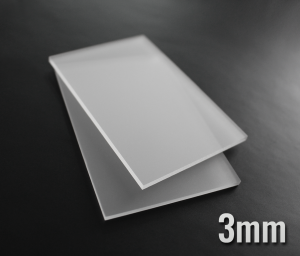 PLEXI Matowa Frost (bezbarwny rdzeń) 3mm Cięta Na Wymiar